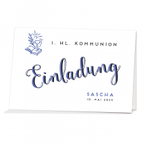 Einladungen "Sascha" im klassischen Design für die Kommunion / Konfirmation