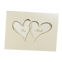 Romantische Einladungskarten "Edel" auf schimmerndem Metallickarton & edler Goldfolienprägung
