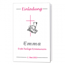 Klassische Einladungskarten "Emma" für die Kommunion/Konfirmation