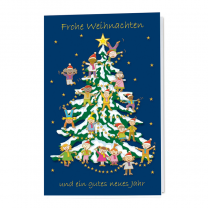 Fröhliche Weihnachtskarten mit bezauberndem Kindermotiv