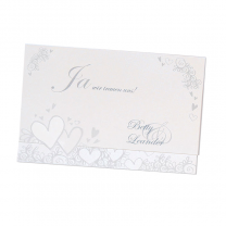 Hochzeitsbrief auf schimmerndem Metallickarton mit edler Folienprägung