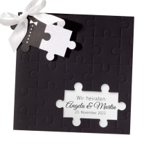 Hochzeitseinladungen "Puzzle" im edlen Design