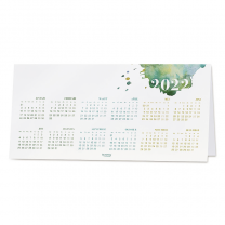 Kalenderkarten "Neujahr 2022" mit Goldfolienprägung - Rückseite mit Kalendarium