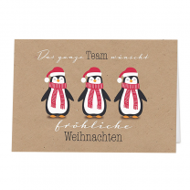 Lustige Weihnachtskaraten "Pinguine" im fröhlichen Design