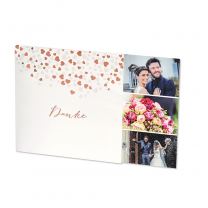 Romantische Dankkarte mit glänzender Kupferfolienprägung für Ihre schönsten Hochzeitsfotos