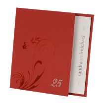Rote Einladungskarten mit edler Silberfolienprägung