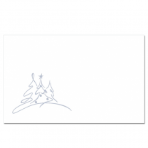 Schmuckkuvert "Drei Bäumchen - Silber" für die Weihnachtspost, selbstklebend (20 x 12,5 cm)