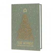 Stilvolle Weihnachtskarten mit edler Goldfolienprägung & Karton-Laserstanzung-Applikation