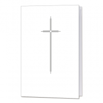 Trauerkarten "Kreuz dreifach"  auf weißem Premiumkarton