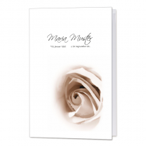 Trauerkarte "Rosenblüte" mit stilvollem Rosenmotiv