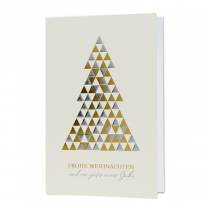 Moderne Weihnachtskarten "Firmen Weihnachtsgrüsse" mit trendiger Weiß- & Goldfolienprägung