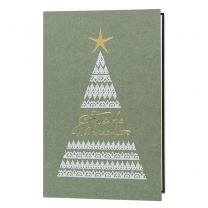 Weihnachtskarte mit edler Goldfolienprägung im klassischen Design