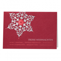 Edle Weihnachtskarten "Rot & Silber" mit edler Rot- & Silberfolienprägung