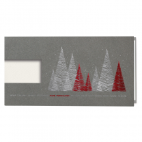 Edle Weihnachtskartn "DIN Lang" mit Rot- & Silberfolienprägung