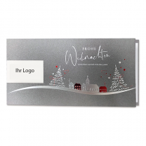 Weihnachtskarten "Firmenlogo" mit edler Rot- & Silberfolienprägung