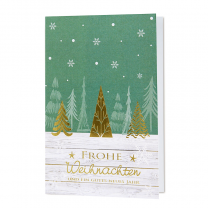 Weihnachtskarten "Ökologisch" aus 100% Altpapier mit edler Goldfolienprägung