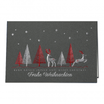 Weihnachtskarten "Rot & Silber" mit edler Folienprägung