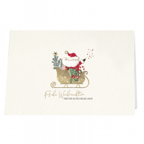 Fröhliche Weihnachtskarten "Weihnachtsmann" mit edler Goldfolienprägung