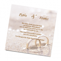 Zusatzkarten Hochzeit "Strand"  auf schimmerndem Premiumkarton