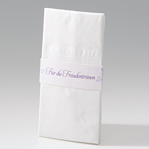 Romantische Taschentuchhalter "Flieder" auf schimmerndem Premiumkarton