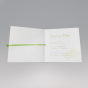 Ausgefallene Hochzeitseinladung "Grüne Blätter" - Karteninnenansicht
