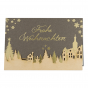 Ausgefallene Weihnachtskarten mit edler Goldfolienprägung & Holzapplikation