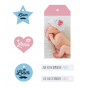 Babykarten "Mädchen - Strampler" - Alle Anhänger werden mitgeliefert und sind frei gestaltbar