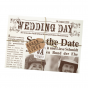 Einladung "Hochzeitszeitung" - verschlossen mit trendiger Kordel und hübschen Anhängern