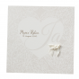 Hochzeitseinladung "Perle" mit hübscher Zierschleife und Perlenapplikation