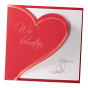 Romantische Hochzeitskarte "rotes Herz" mit edler Rotfolienprägung