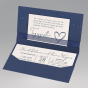 Hochzeitskarten "Blau" im trendigen Pocket-Stil mit zwei perlmuttschimmernden Einlegekarten