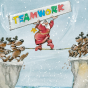 Lustige Weihnachtskarten "Teamwork" - Detailansicht