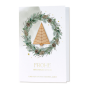 Moderne Weihnachtskarten mit hübscher Holzapplikation & edler Goldfolienprägung