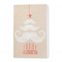 Originelle Weihnachtskarten mit stilisiertem Weihnachtsbaum aus Bärten in Weißfolie und glänzender Rotfolienprägung
