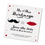Save-the-date-Karten "Mr. & Mrs." aus trendigem Aquarellkarton mit hipper Gestaltung