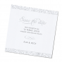 Save-the-date-Karten "Silber" auf schimmerndem Perlweißpapier