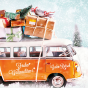 Trendige Weihnachtskarten "VW-Bus" - Detailansicht