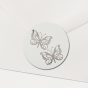 Briefsiegel "silberne Schmetterlinge" - mit festlicher Silberfolienprägung