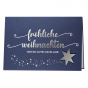 Weihnachtskarte "Blau" mit edler Silberfolienprägung & hübscher Sternapplikation