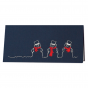 Weihnachtskarten "Schneemann" mit glänzender Silber- & Rotfolienprägung