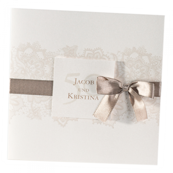 50. Hochzeitstag- Einladungskarten im eleganten Design