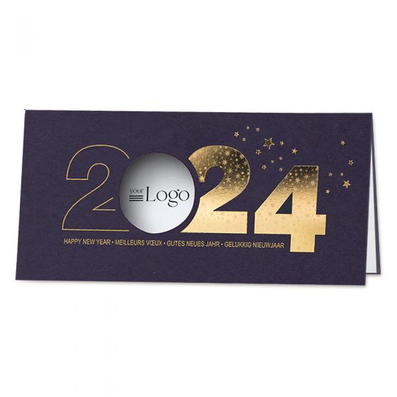 Edle Neujahrskarten mit schimmernder Goldfolienprägung & Fensterstanzung