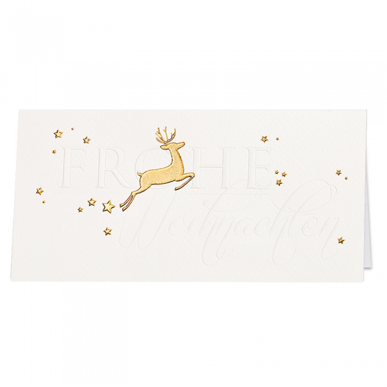 Elegante Weihnachtskarten mit edler Gold- & Weißfolienprägung