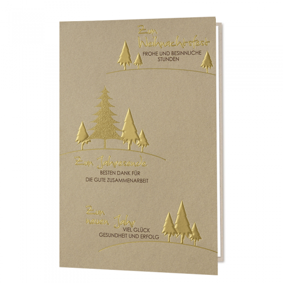 Goldene Weihnachtskarten im festlichen Design