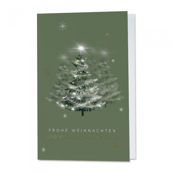 Grüne Weihnachtskarten mit edler Goldfolienprägung