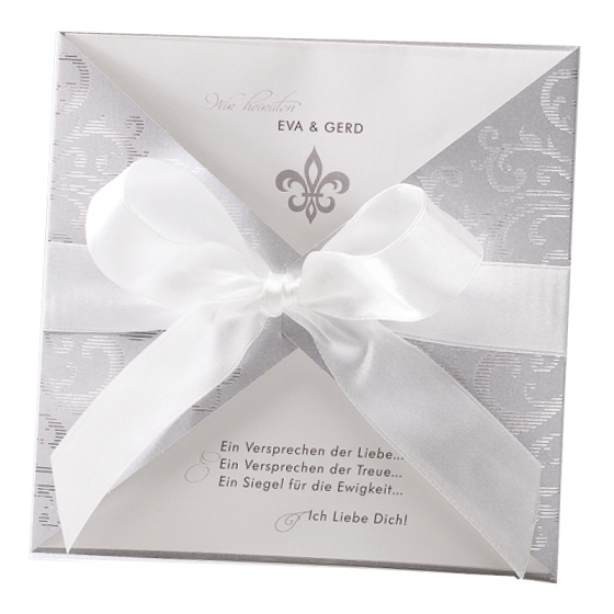 Hochzeitseinladungen "Silber" im edlen Design