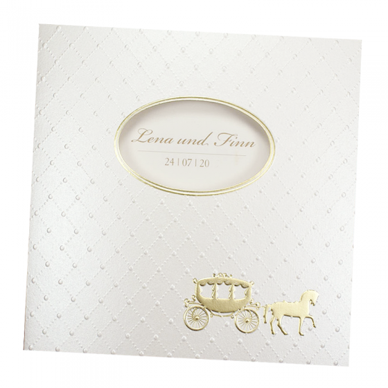 Hochzeitskarte "Märchenhochzeit" mit edler Goldfolien- und Reliefprägung