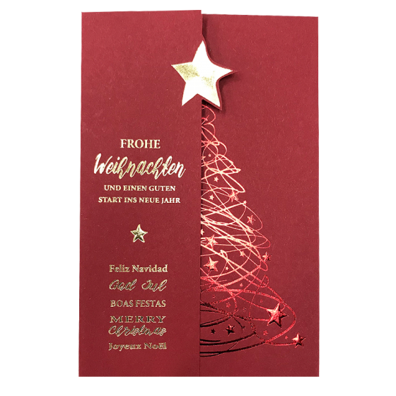 Internationale Weihnachtskarten "Rot" im ausgefallenen Design
