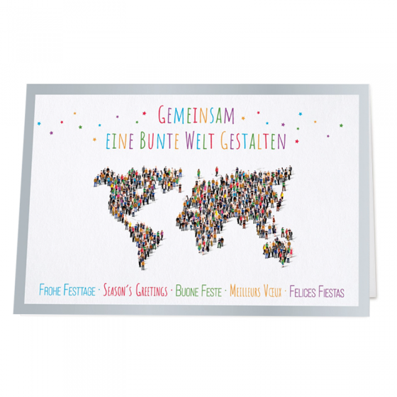 Internationale Spendenkarten im farbenfrohen Design