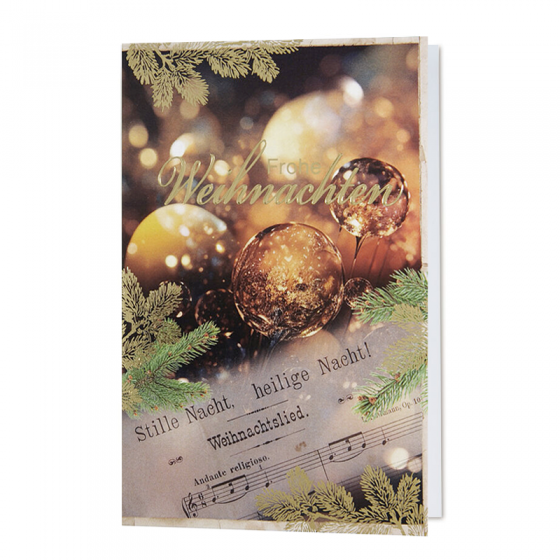 Klassische goldene Weihnachtskarten mit festlicher Goldfolienprägung